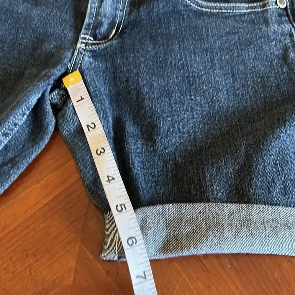 Zippy Ziggy Blue Denim Jeans Shorts Juniors Size 26 Cut offs Long Roll Up